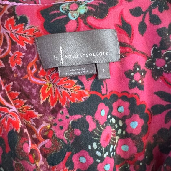 Anthropologie Boho Floral Pajama Set Farm Rio Inspired Print Red Pink Sleepwear - Picture 8 of 14